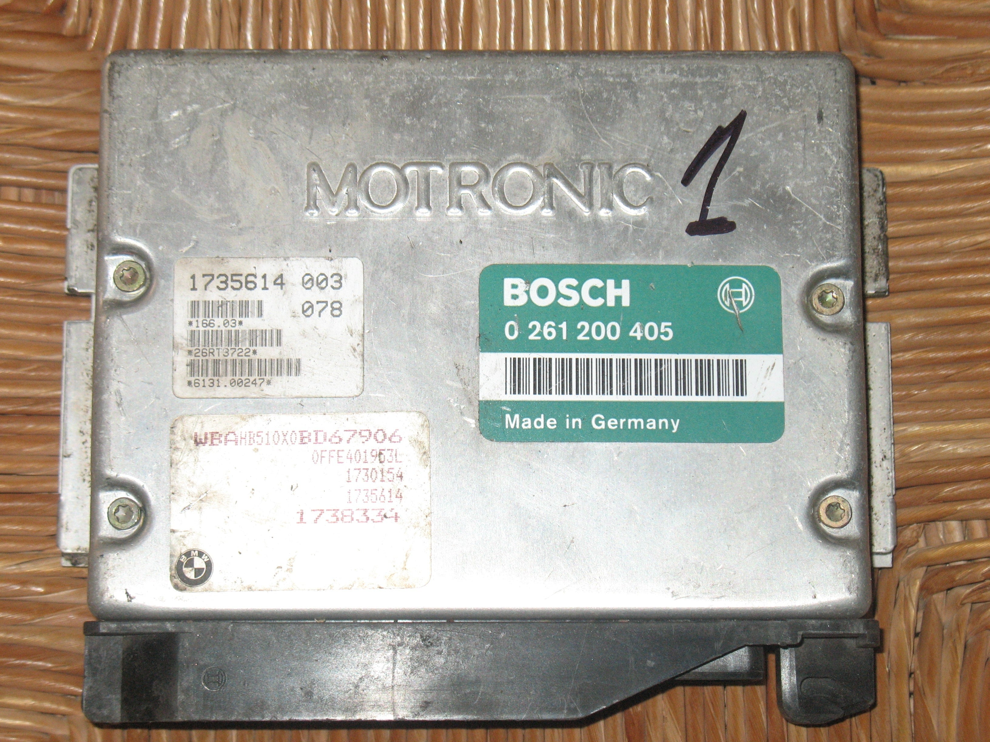 CENTRALINA MOTORE BMW E34 E36 325i 525i BOSCH 0261200405 MOTRONIC 1735614 003 1735614003