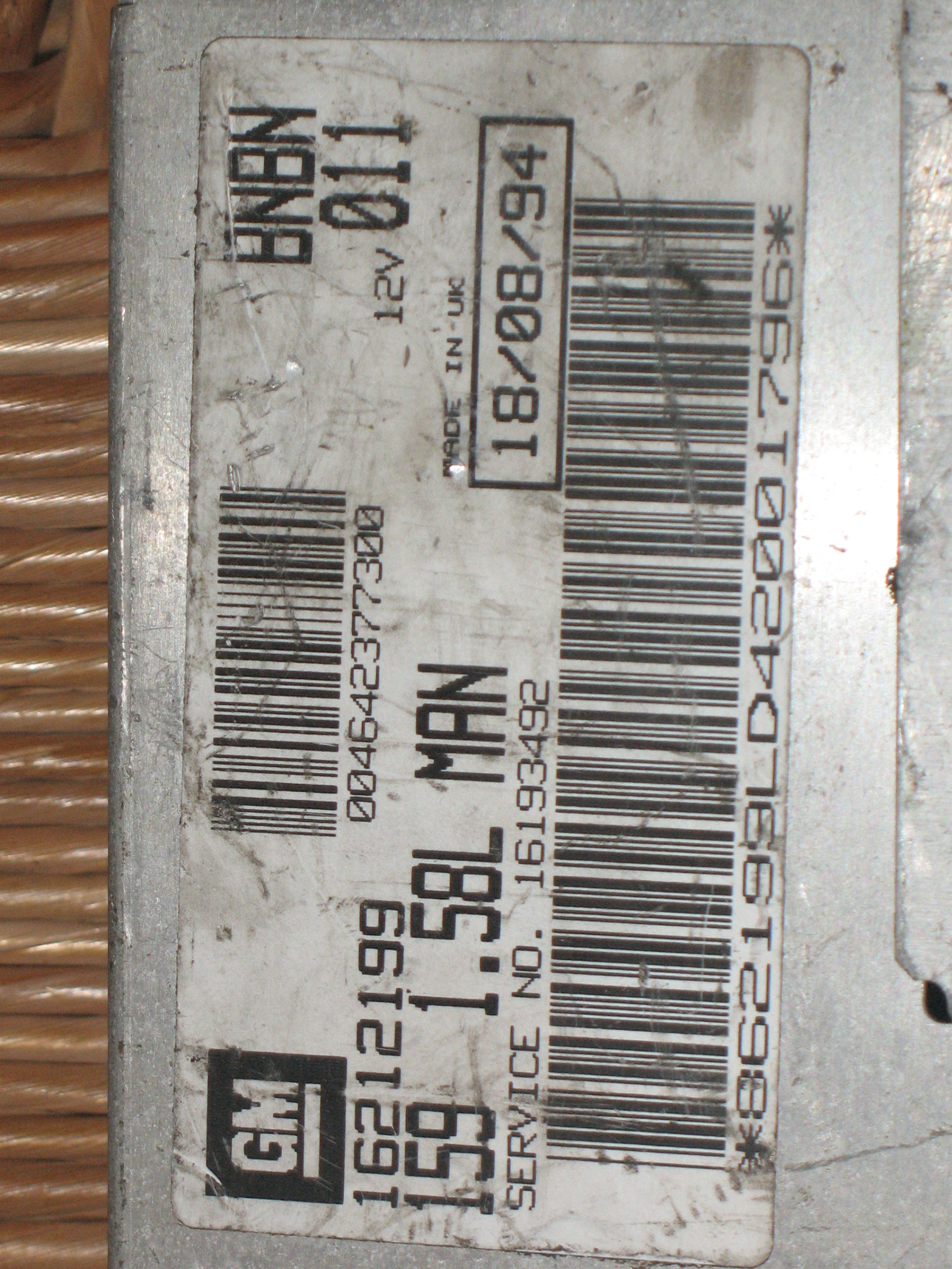 CENTRALINA MOTORE FIAT TEMPRA 16212199 BNBN 159 1.58L MAN 159158LMAN