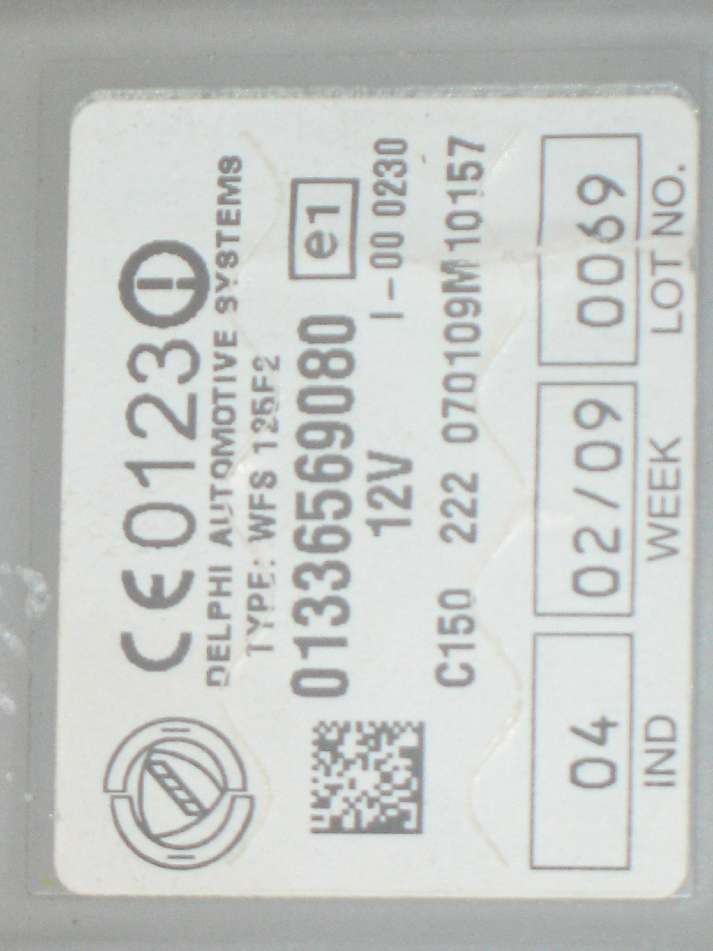 FIAT DUCATO FURGONATO (2003) 2.3 DIESEL 81KW CENTRALINA IMMOBILIZER 01336569080 con chiave