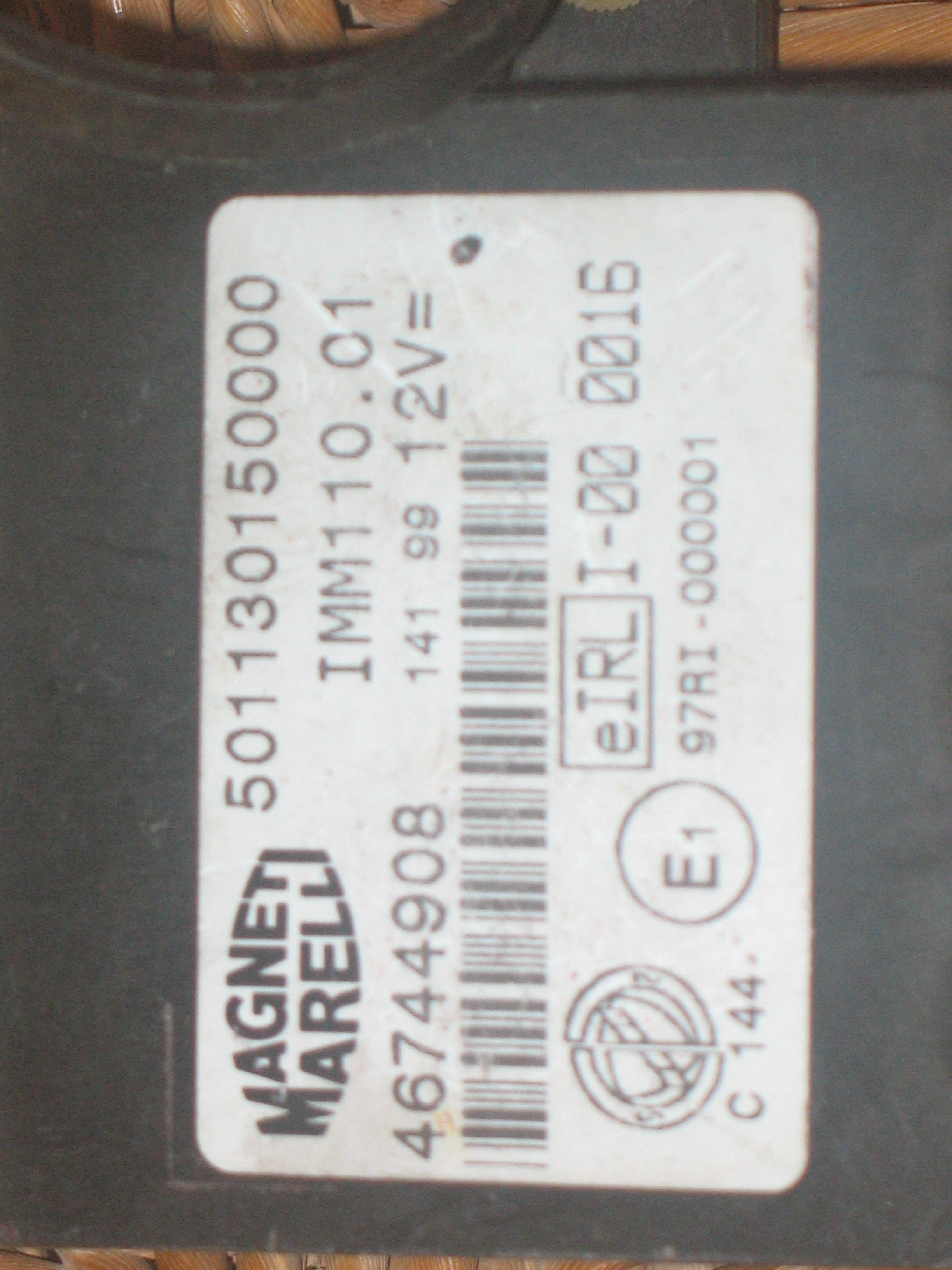 Centralina Code MAGNETI MARELLI : 46744908 501130150000 IMM110.01 C144