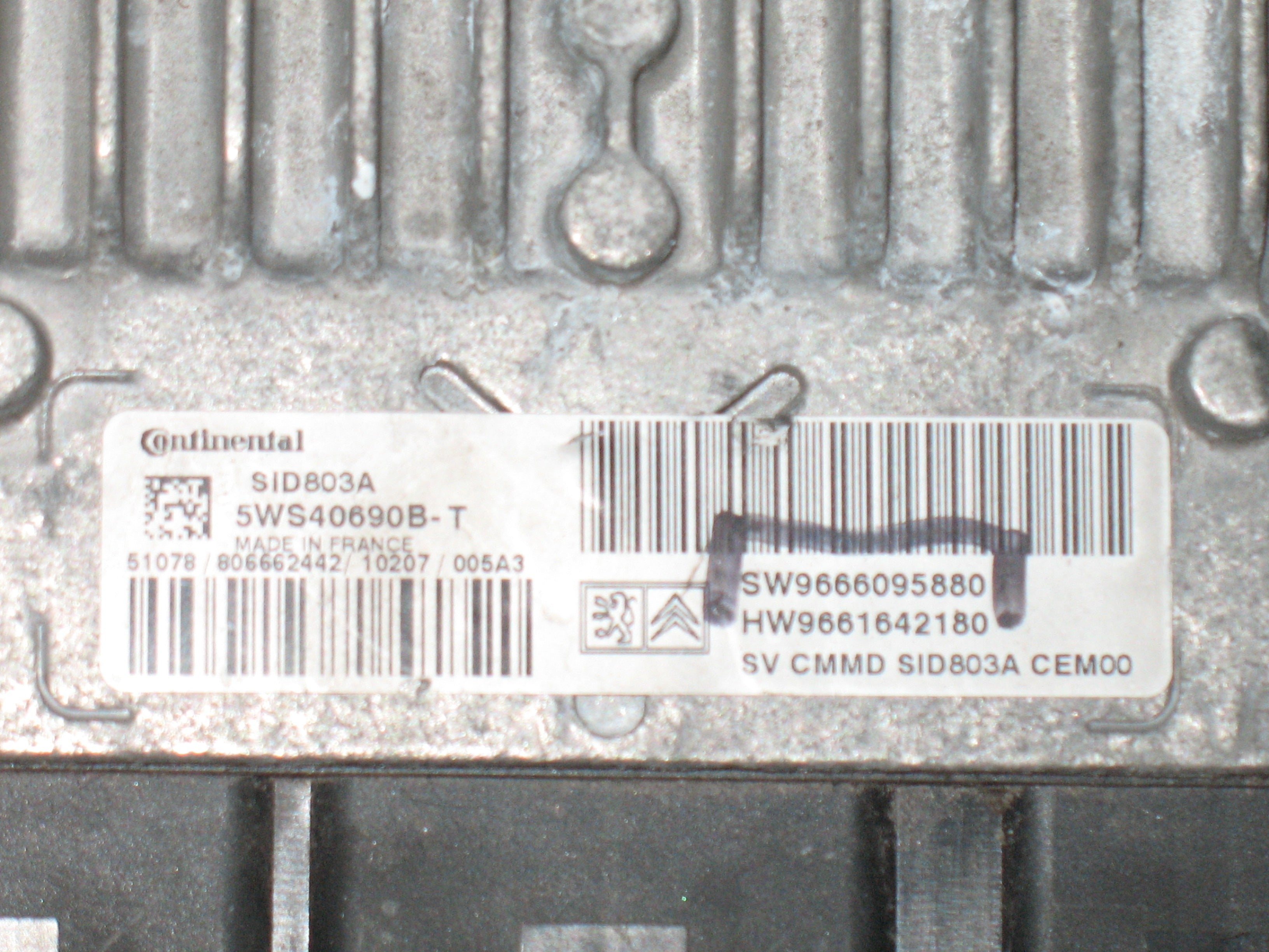 ECU CENTRALINA MOTORE CITROEN 2.0 HDI 5WS40690B-T 5WS40690BT SW9666095880 HW9661642180 SID803A