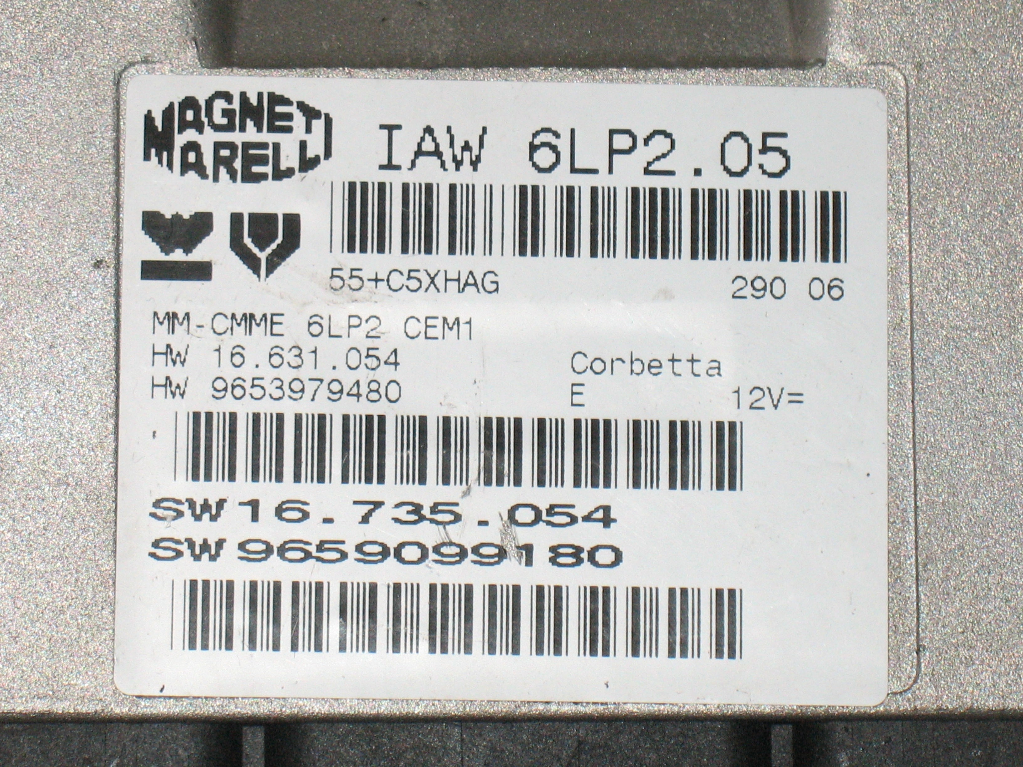 KIT CITROEN C4 1.4 16V IAW6LP205 9653979480 9651196780A