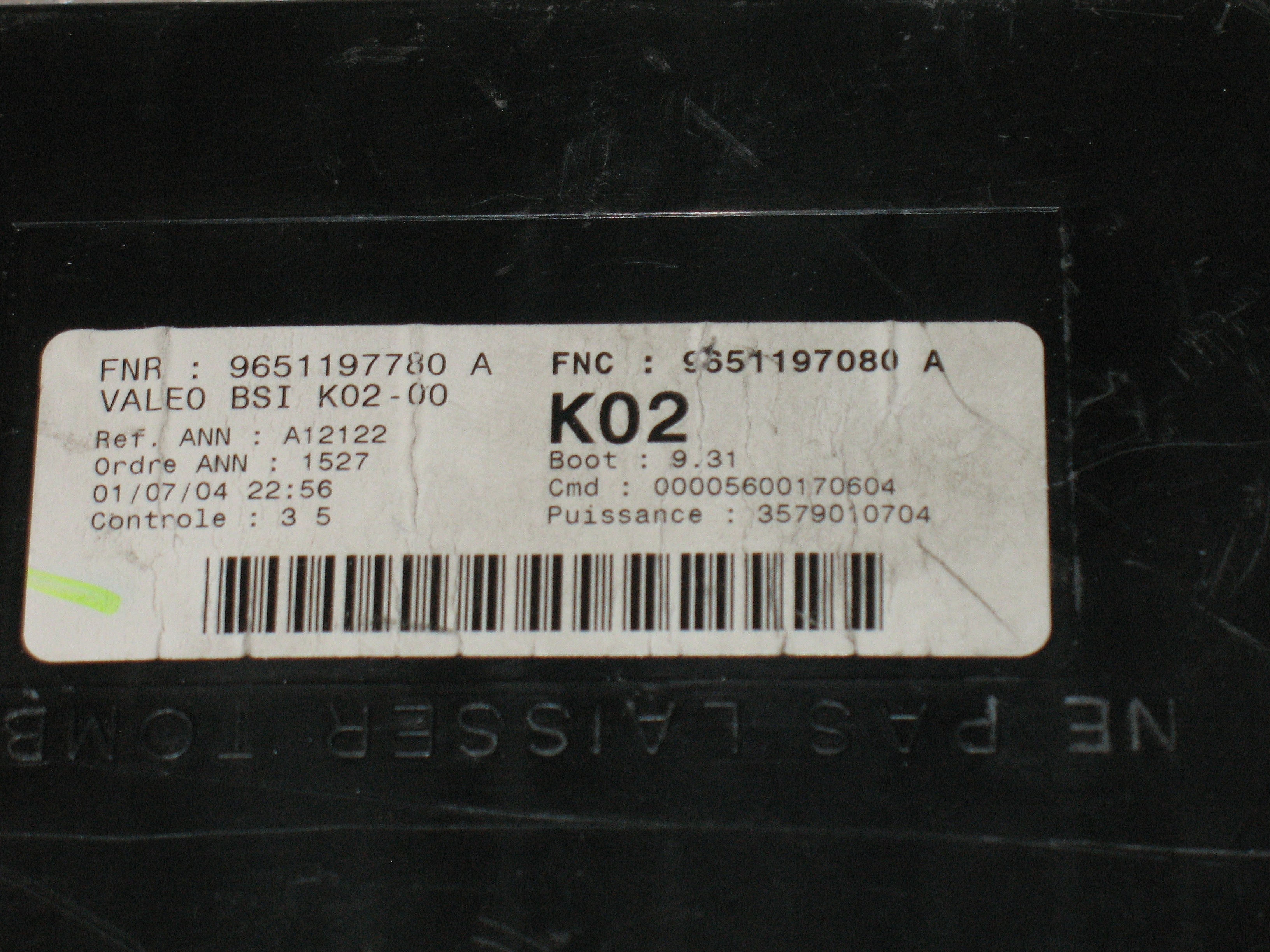 Peugeot 307 ECU Kit IAW 6lp2.01 9647498180 9654722780 BSI 9651197780 9651197080