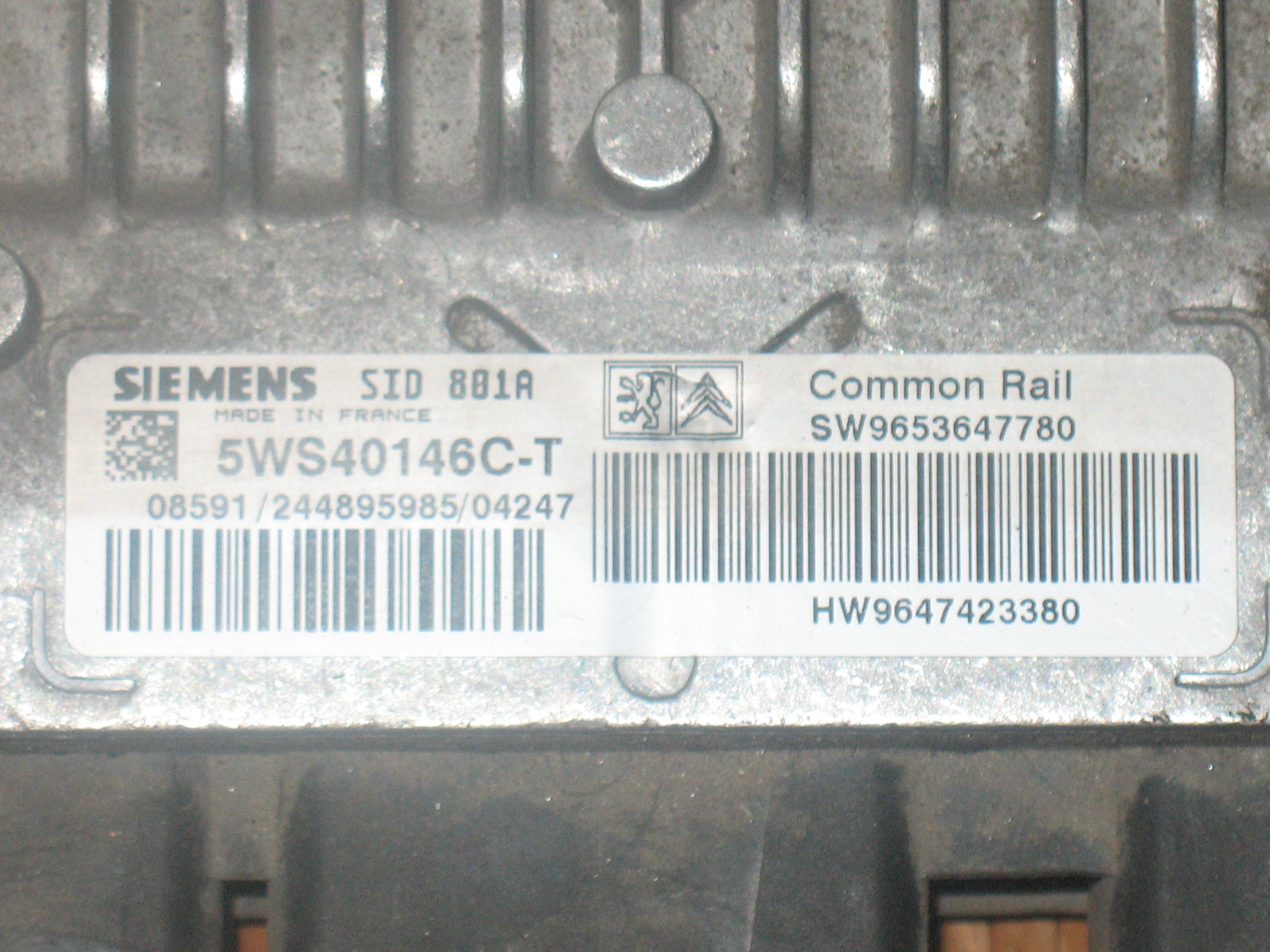 CENTRALINA MOTORE CITROEN BERLINGO PEUGEOT PARTNER 2.0 HDI SIEMENS 5WS40146C-T 5WS40146CT SW9653647780 HW9647423380 SID 801A