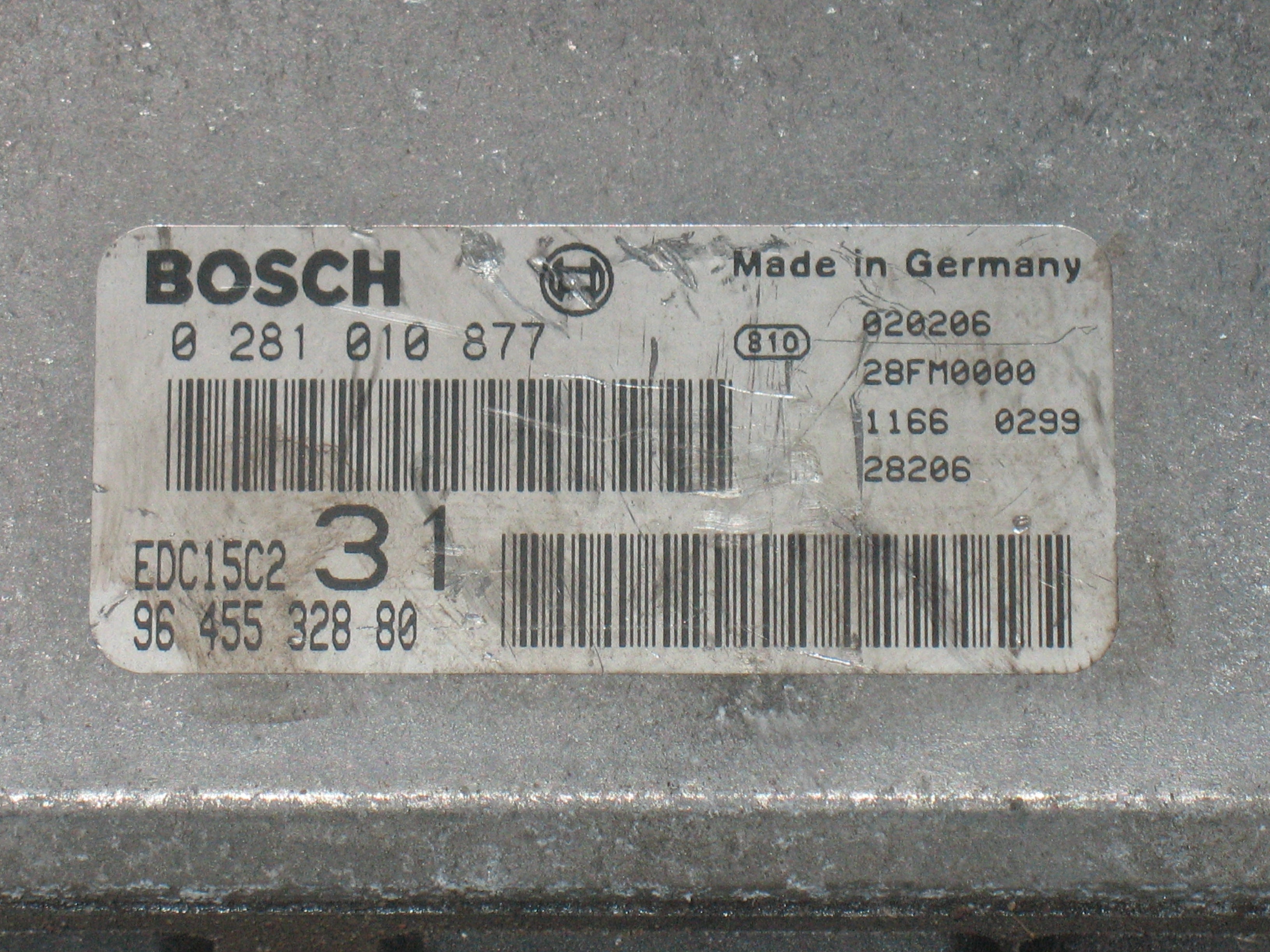 CENTRALINA PEUGEOT 2.2 HDI BOSCH 0281010877 96 455 328 80 9645532880