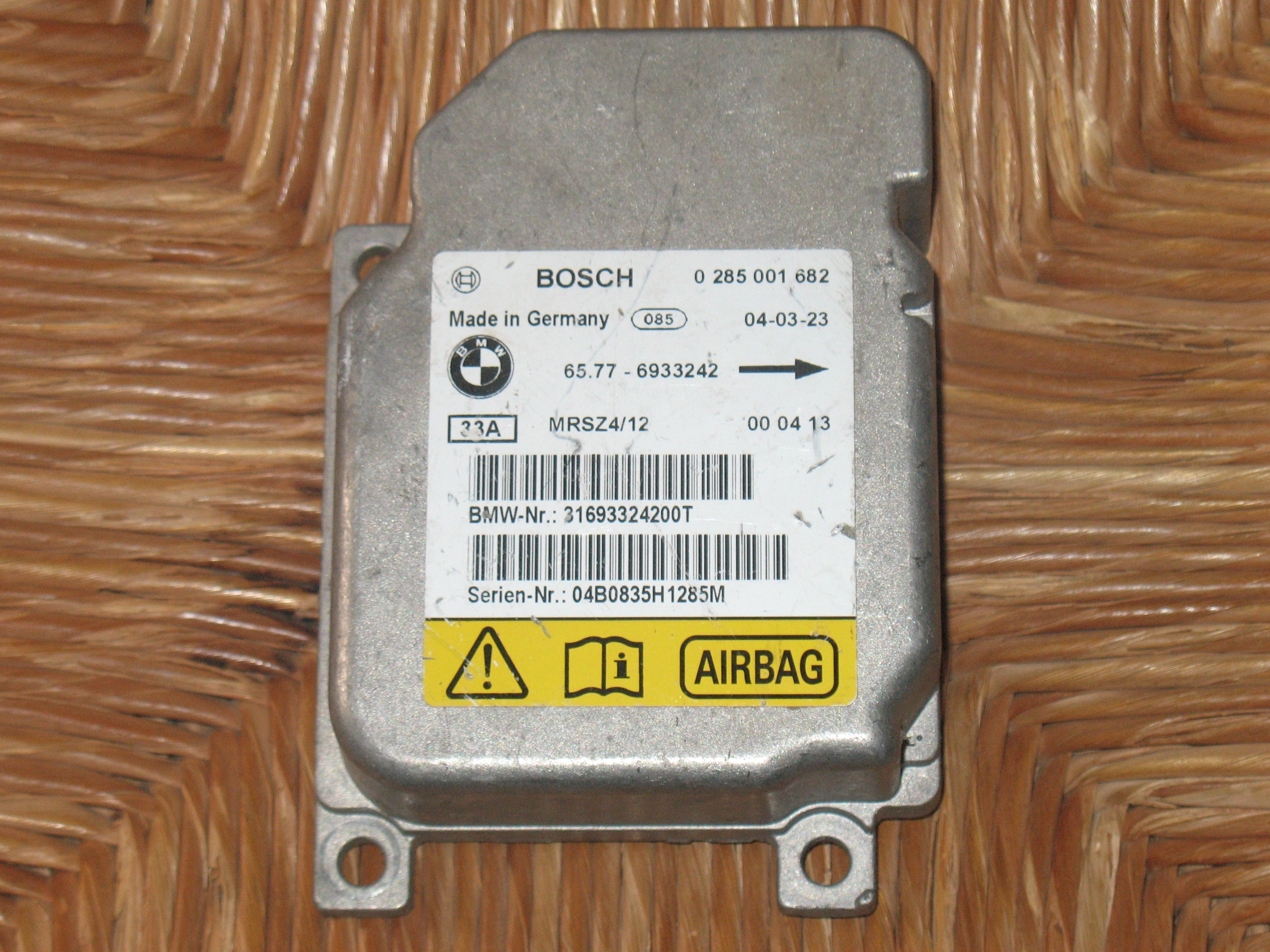 0285001682 CENTRALINA AIRBAG MINI COOPER S R50 S 1.6 TB 16V MAN 6M KW125 – 170CV 2006 3P BERL 59314. 59314