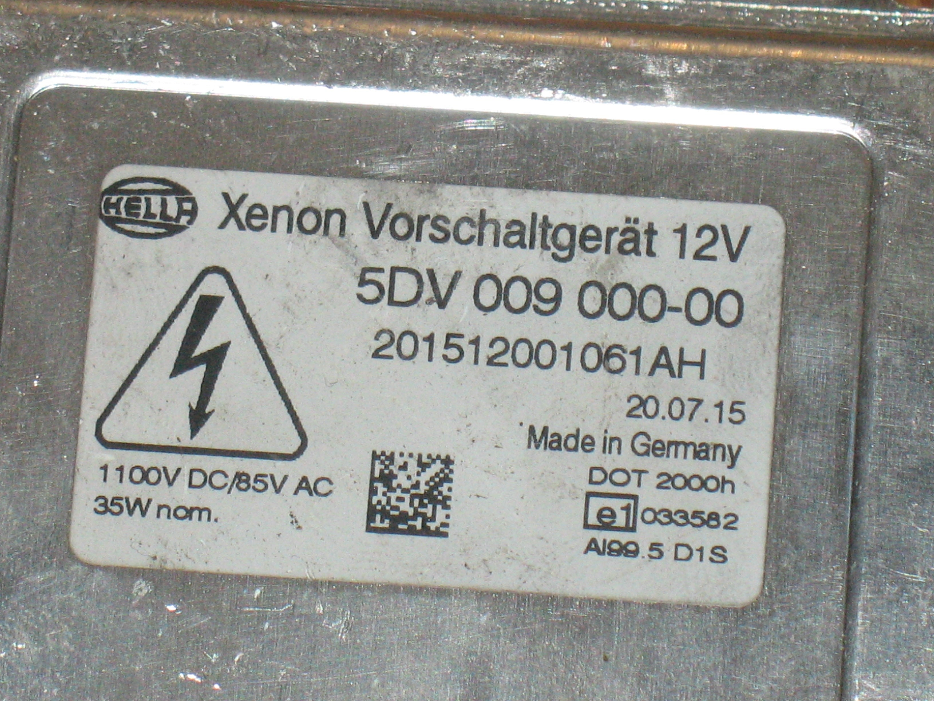 CENTRALINA FARO PROIETTORE XENON 5dv00900000 CITROEN C4 GRAND PICASSO 2.0 D 2007