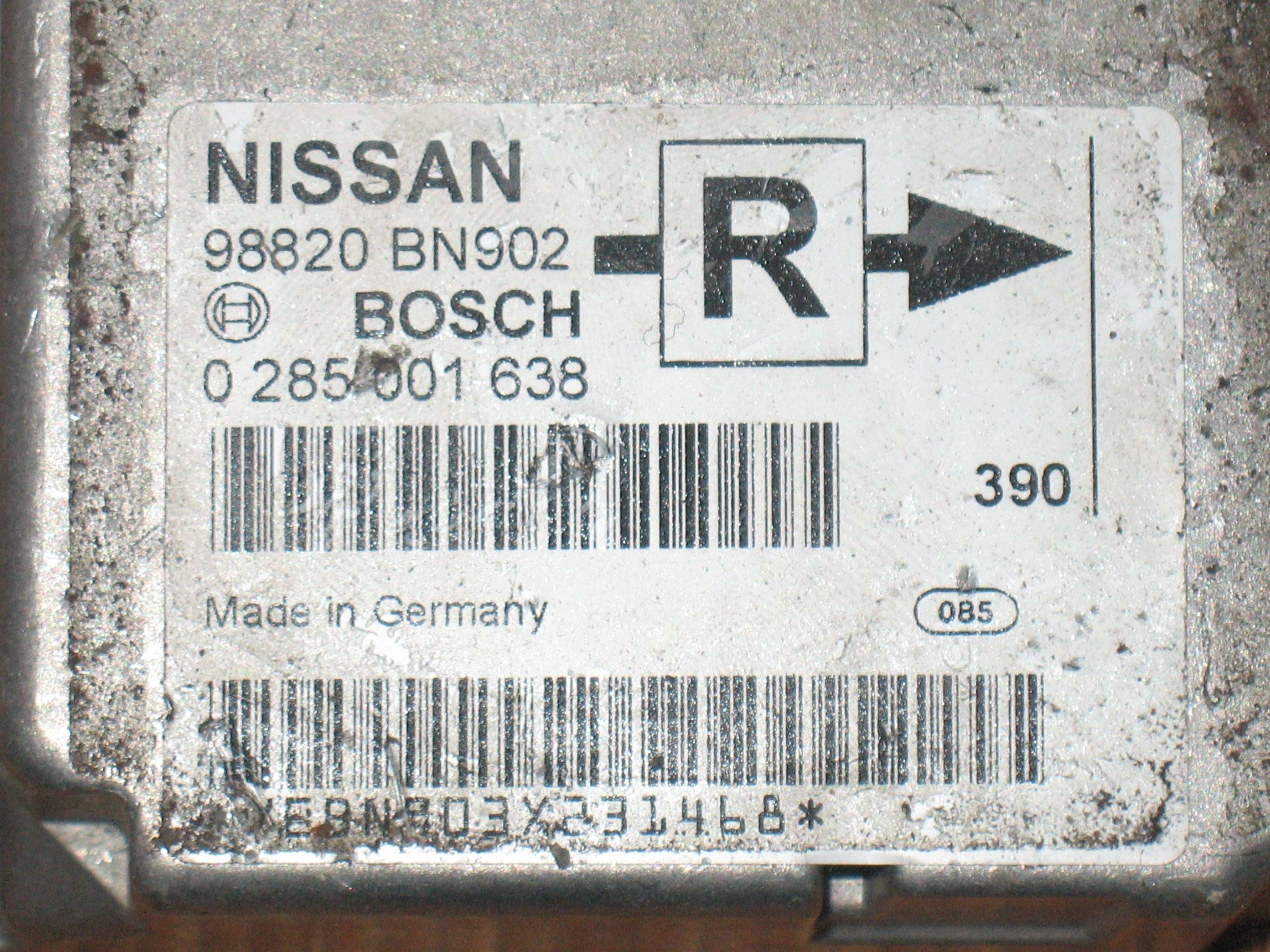 Airbag Nissan Almera 98820BN902R Bosch 0285001638 - 68HC912BE32.