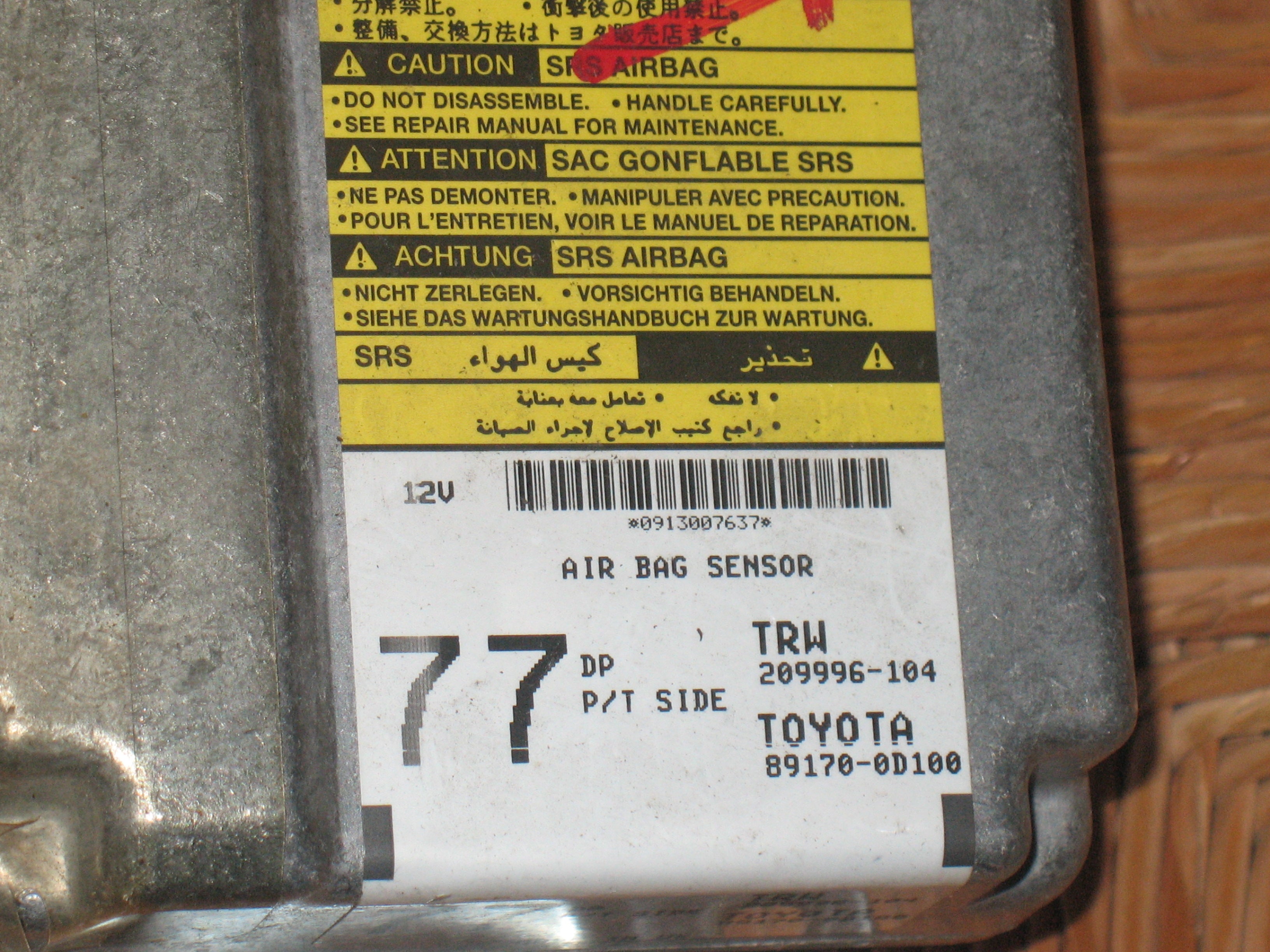 891700D100 MODELLO AUTO:TOYOTA YARIS 2004 1.0 BZ TIPO RICAMBIO CENTRALINA AIRBAG
