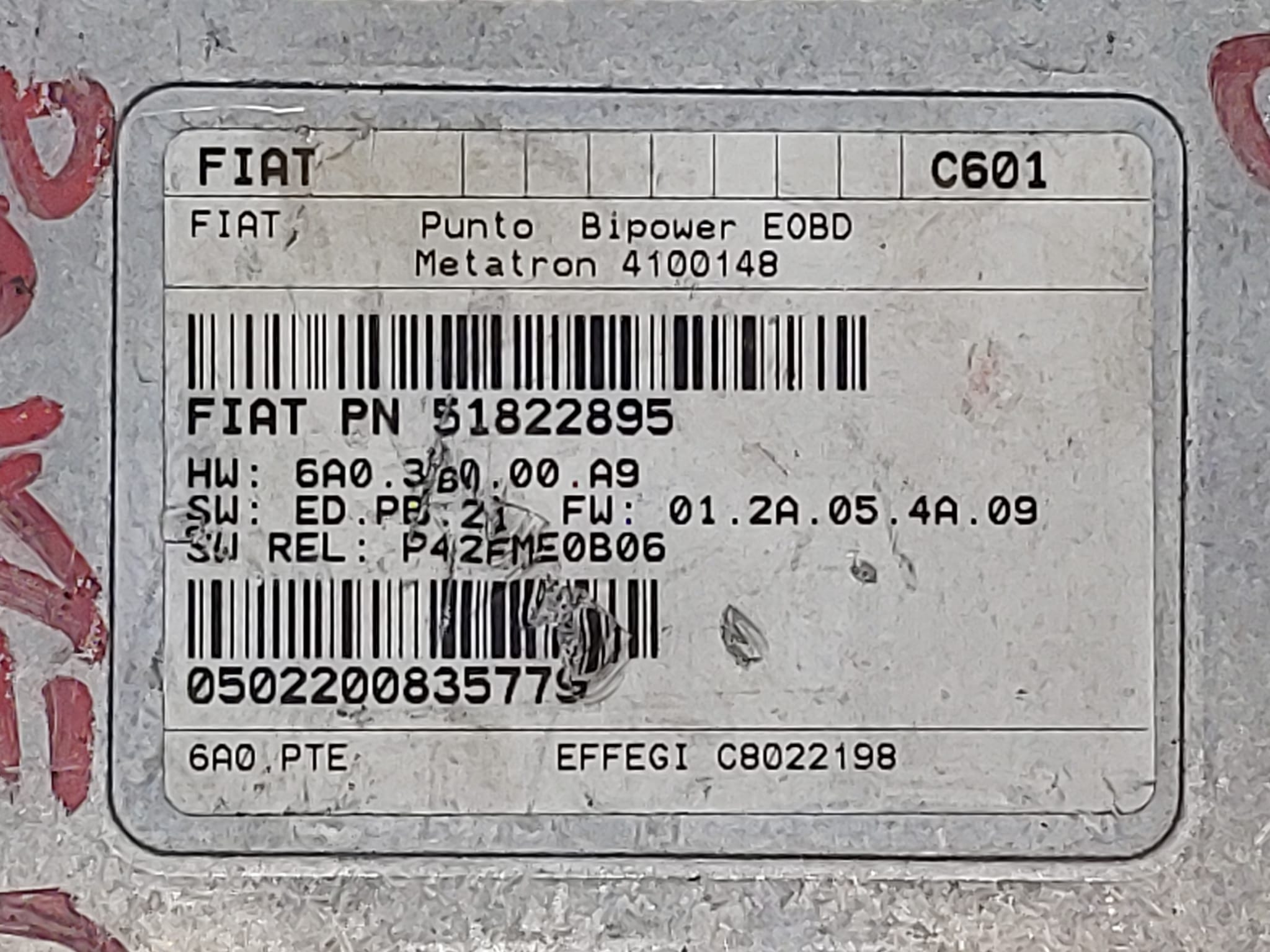 CENTRALINA FIAT PUNTO 188 BIPOWER 51822895