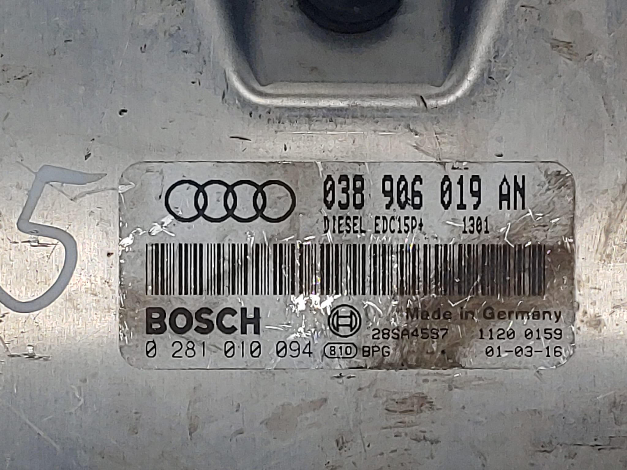 ECUCENTRALINA A4 1.9 TDI 0281010094 038906019AN EDC15P+