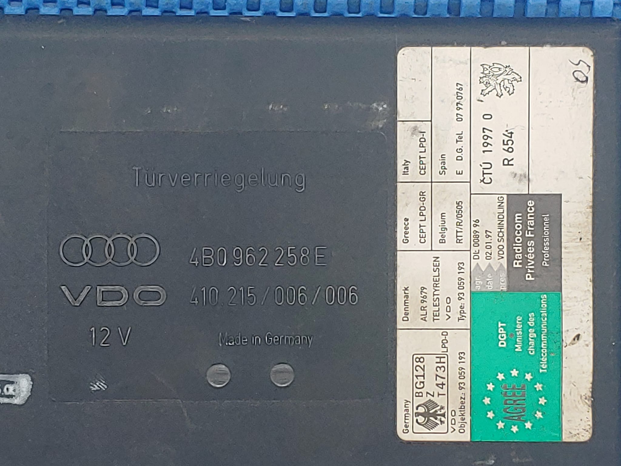 CENTRALINA MODULO COMFORT AUDI A6 CODICE: 4B0962258E