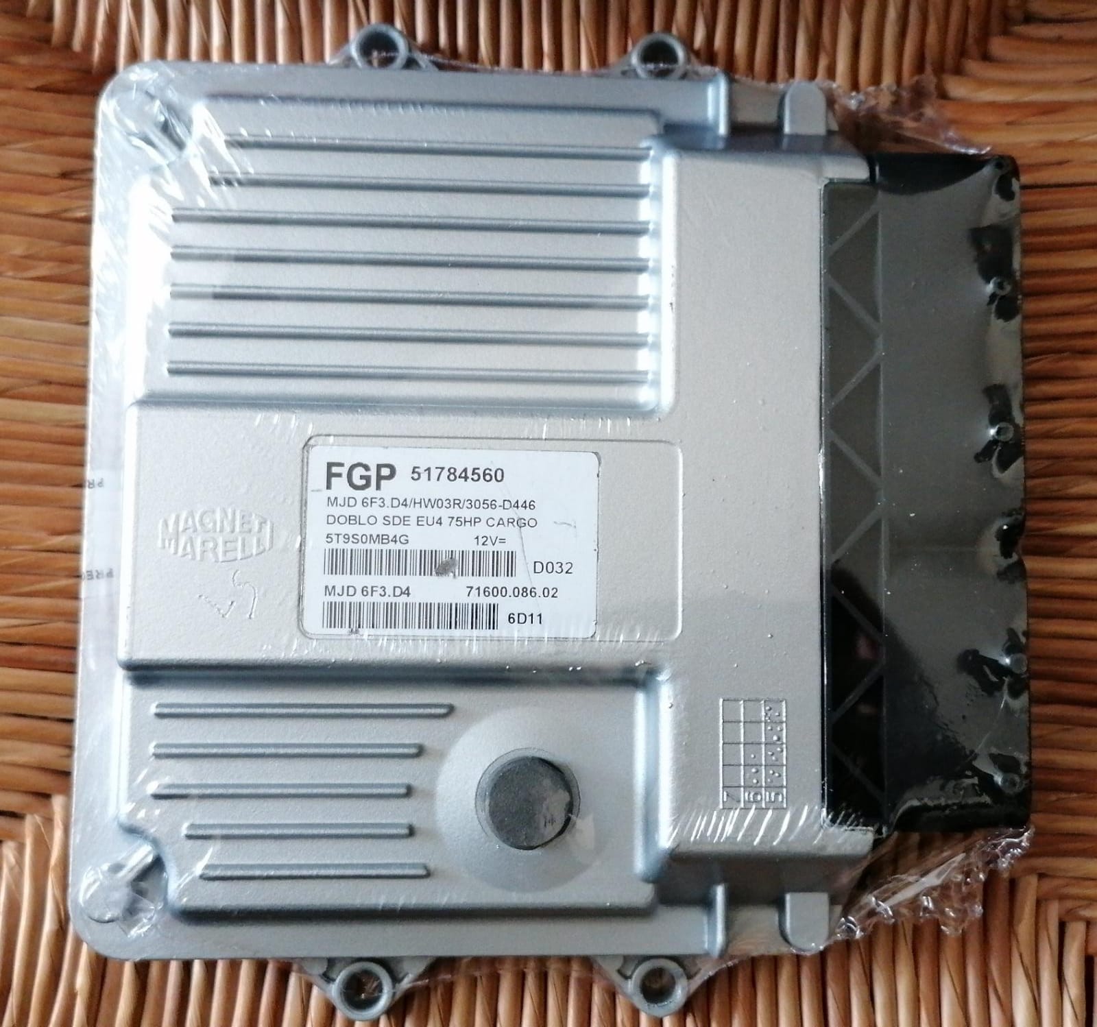 CENTRALINA ECU FIAT DOBLO 1.3 51784560 FGP MJD 6F3.D4 MJD6F3D4 HW03R