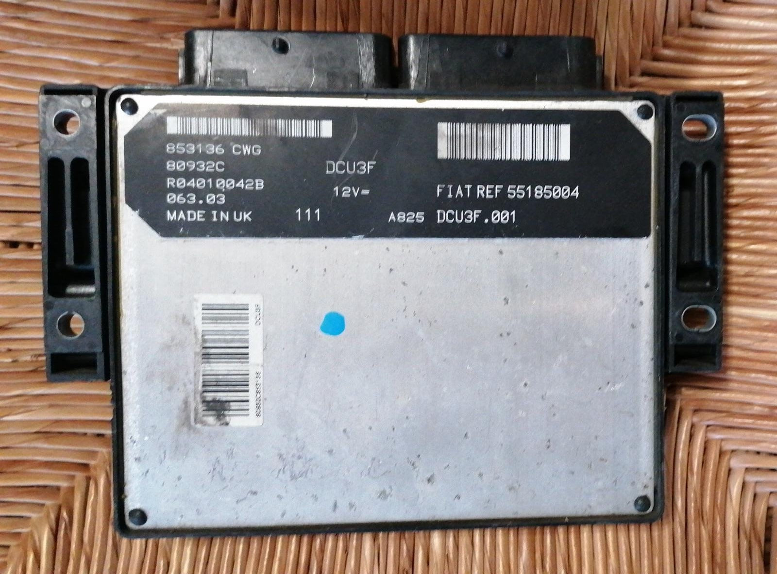ECU FIAT DOBLO 1.9 JTD R04010042B 55185004 DCU3F.001