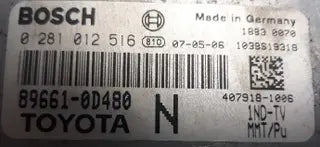 Centralina toyota yaris 1.4 d-4d bosch 0281012516 89661-0d480 n