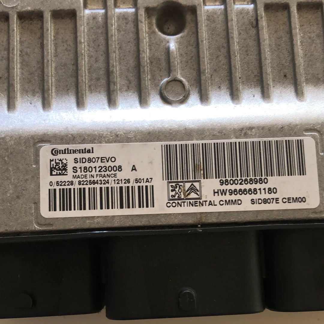 ECU CITROEN PEUGEOT 1.6 HDI S180123008 A HW 9666681180 SID807EVO