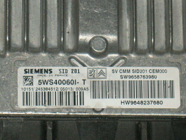 ECU PEUGEOT 607 2.7 SID201 5WS40060I-T SW9658763980 HW9648237680