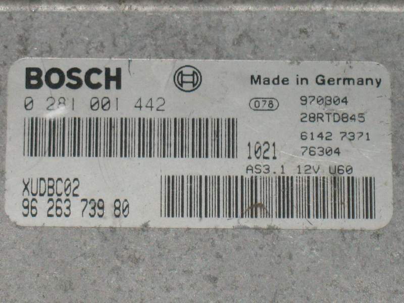 ECU FIAT DUCATO SCUDO BOSCH 0281001442 9626373980 EDC 15C2 24