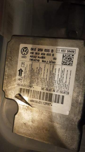 Srs airbag ECU 8k0959655b Siemens 5wk43749 AUDI A4 8K A5 8T B8