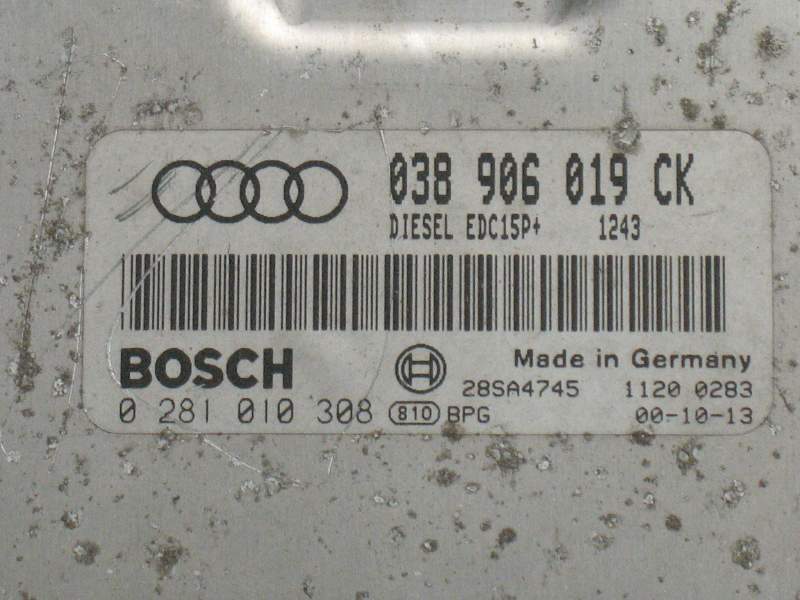 ECU AUDI A3 BOSCH 0281010308, 038906019 CK EDC15P