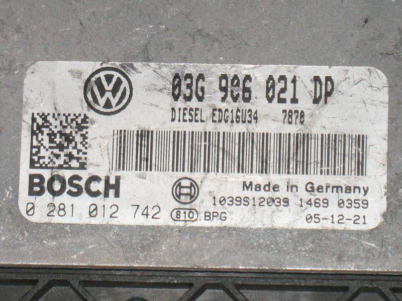 KIT ECU VW PASSAT 1.9 TDI BOSCH 0281012742 03G906021DP EDC16U34