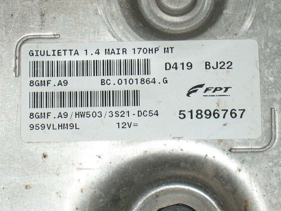 Ecu 8GMF alfa romeo giulietta 1.4 170cv 51896767 51896758 8GMF.A9 HW503