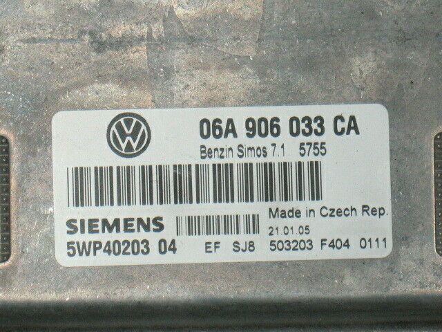 ECU VOLKSWAGEN GOLF V 1.6 06A906033CA 5WP40203 04 SIMOS 7.1
