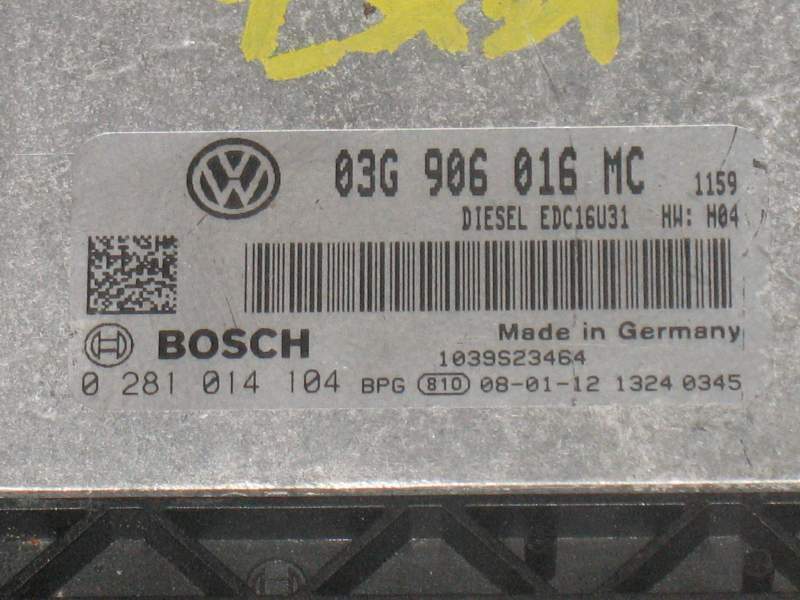 ECU Skoda Tdi BOSCH ECU 03G906016MC 0281014104 EDC16u31