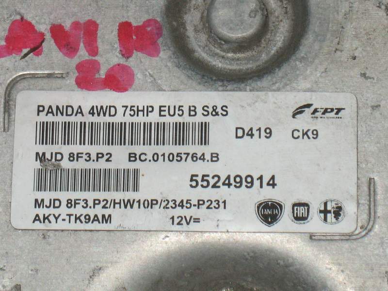 ECU FIAT PANDA 1.3 MARELLI MJD 8F3.P2 hw10p 55249914 BC0105764B