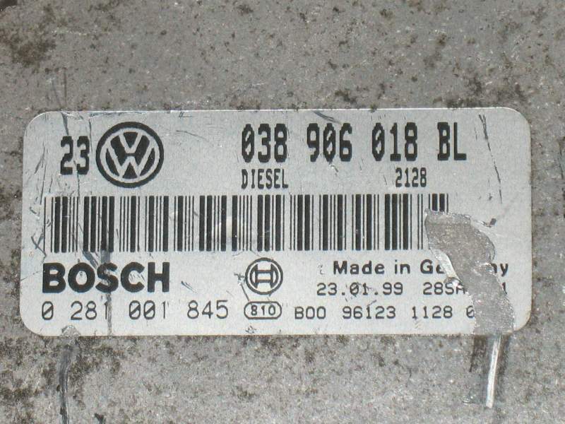 Ecu VW GOLF BORA 1.9 TDI AGR 038906018BL BOSCH 0281001845