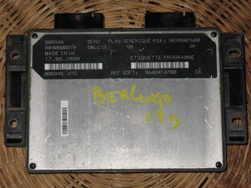 ECU CITROEN BERLINGO 1.9D R04080027A 9642414780 DWLC12