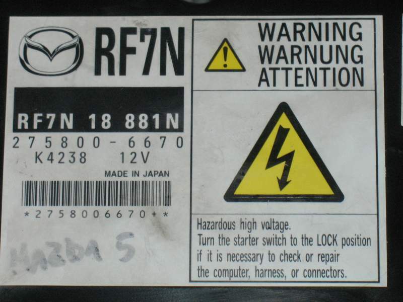 ECU MAZDA 5 275800-6673 RF7N 18 881T RF7N18881T K4238