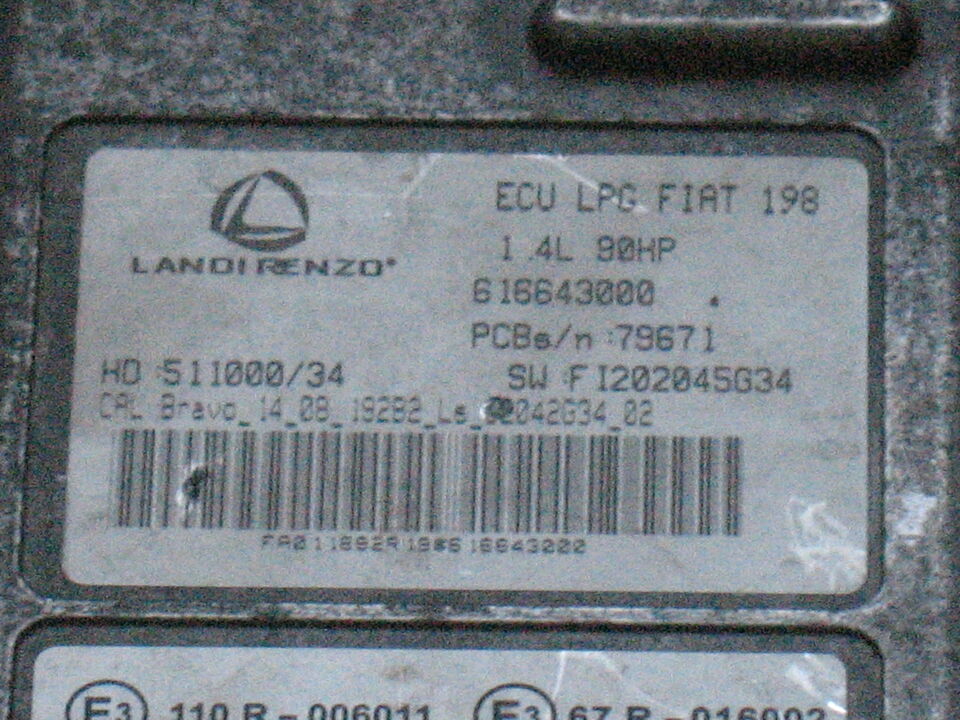ECU Landi Renzo LPG 198 616643000 FIAT BRAVO HD51100034