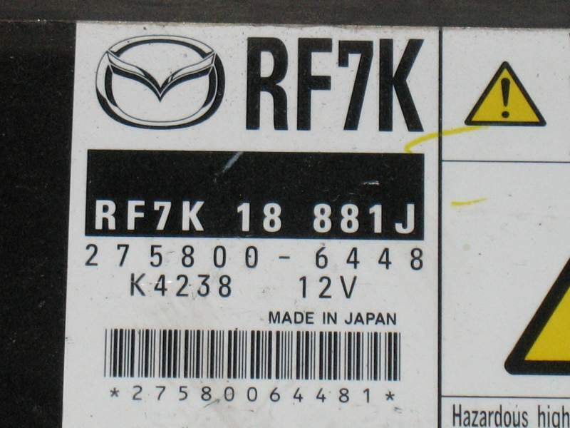 ECU MAZDA 6 2.0 Turbo Diesel, MAZDA RF7K18881J Denso 2758006448