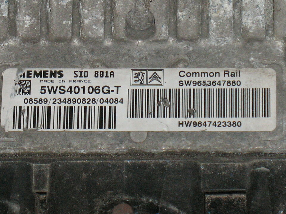 ECU PEUGEOT 2.0 5WS40106G-T SW 9653647880 HW 9647423380 SID801A
