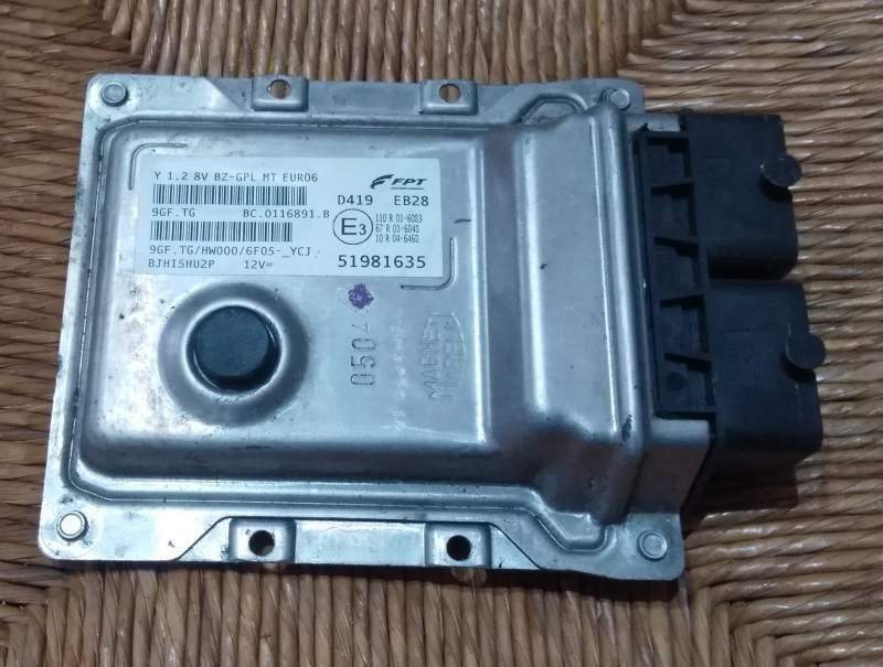 ECU LANCIA YPSILON 1.2 8V BZ-GPL MT EURO6 51981635 9GF.TG HW000