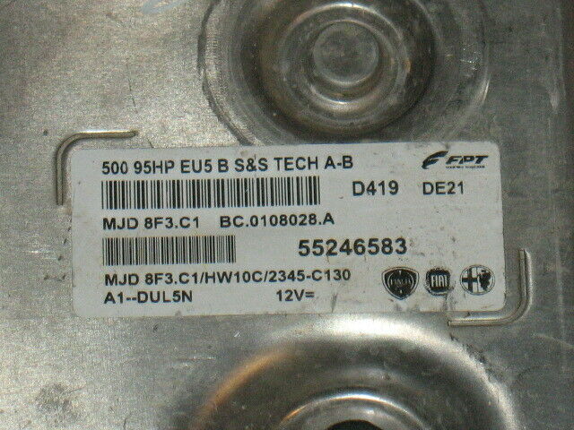 ECU FIAT 500 MJD 8F3 55246583 HW10C 2345C130 MJD8F3.C1