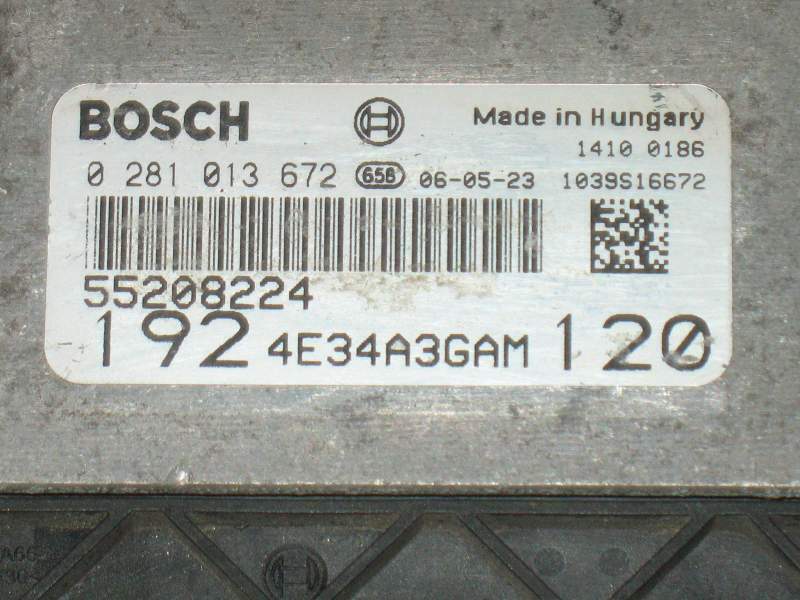 ECU ALFA ROMEO FIAT 1.9 JTD BOSCH 0281013672, 51798000