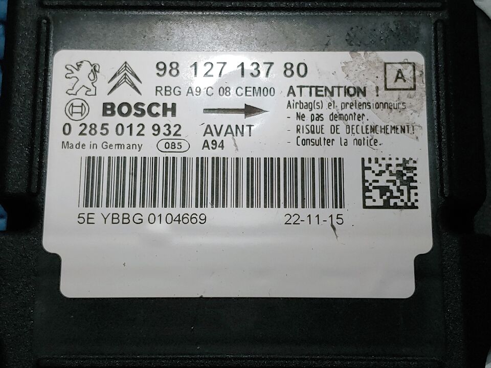 ECU AIRBAG PEUGEOT CITROEN 9812713780 0285012932