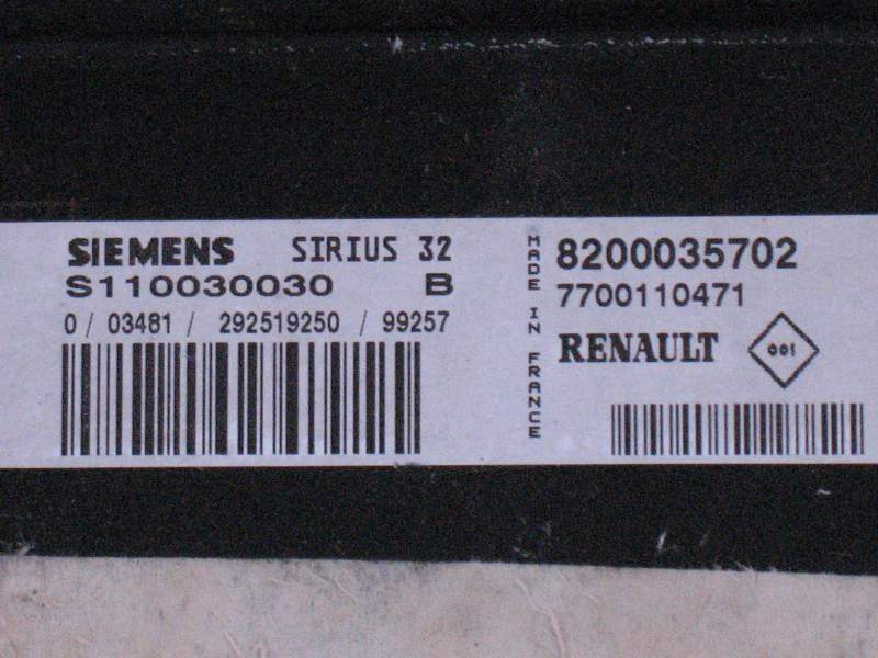 ECU RENAULT SCENIC SIEMENS, S110030030B, 8200035702, 7700110471