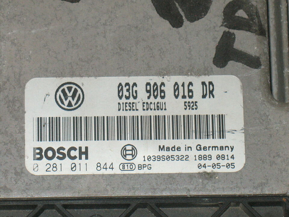 VW VOLKSWAGEN TOURAN 2.0 TDI 03G906016DR 0281011844 EDC 16U1-5.41