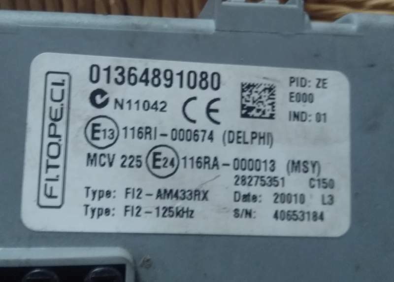 BODY COMPUTER FIORINO QUBO 01364891080 1364891080 delphi