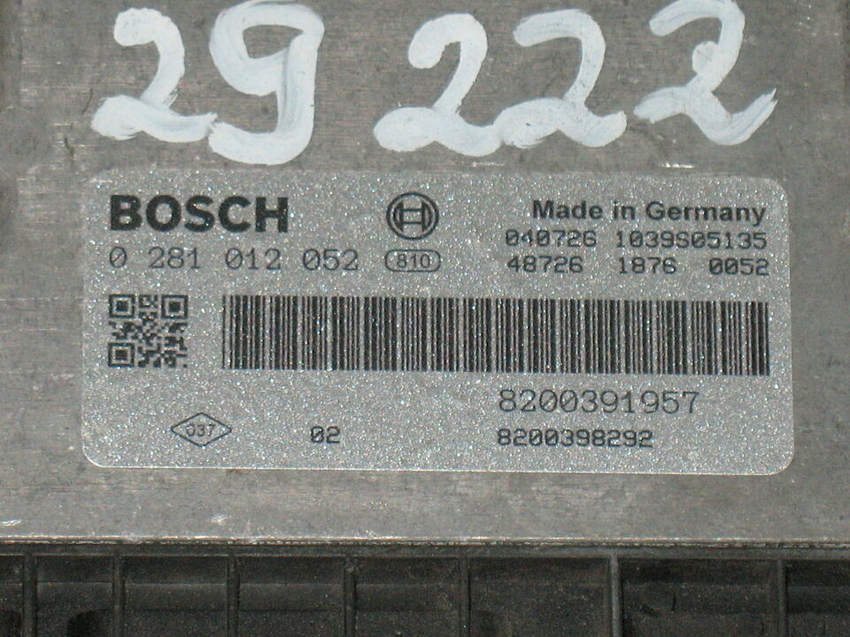 Renault Master 3.0 DCI ECU 0281012052 8200391957 EDC16C3 10.23