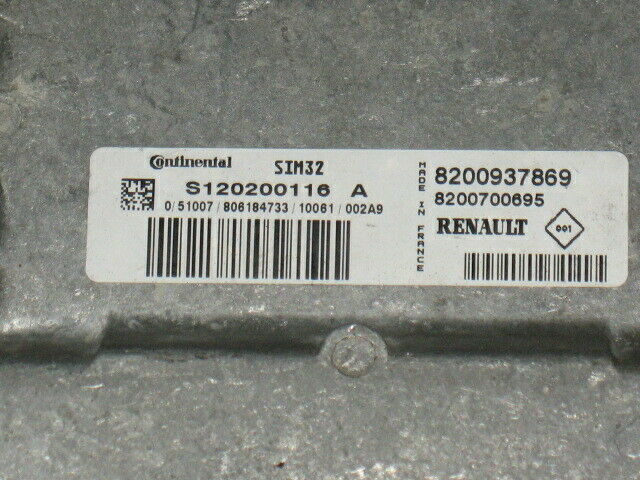 ECU CLIO MODUS 1.2 SIM32 S120200116A 8200937869 8200700695