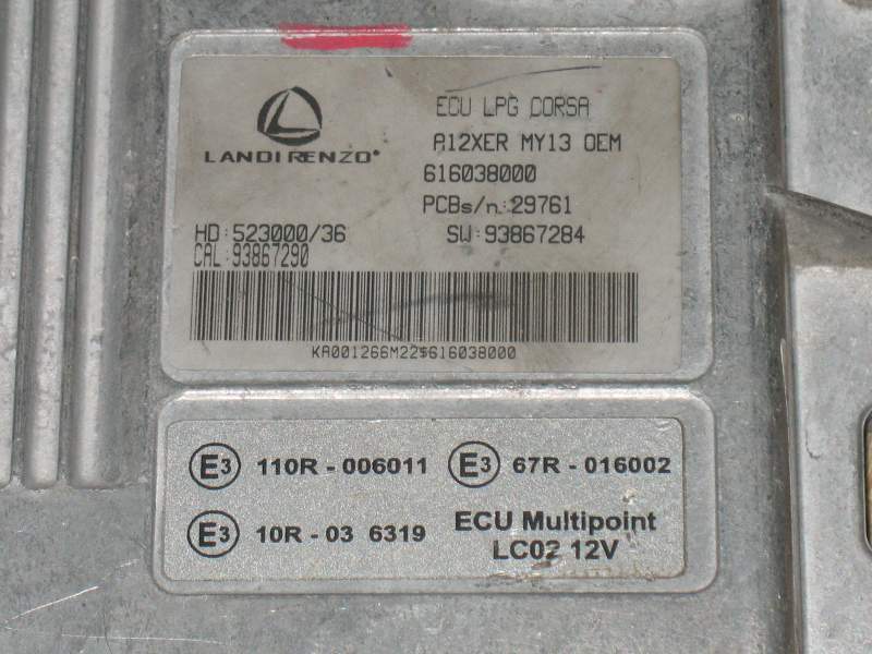 ECU GPL OPEL CORSA 1.2 16v LANDI RENZO 616038000 SW93867284
