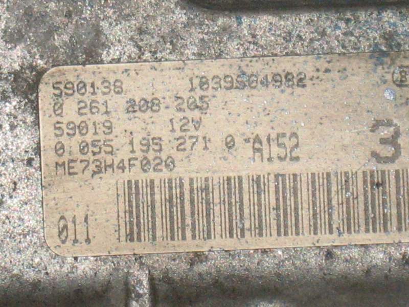 FIAT punto 1.2 16v ecu 0261208205 00551852710 me73h4f020