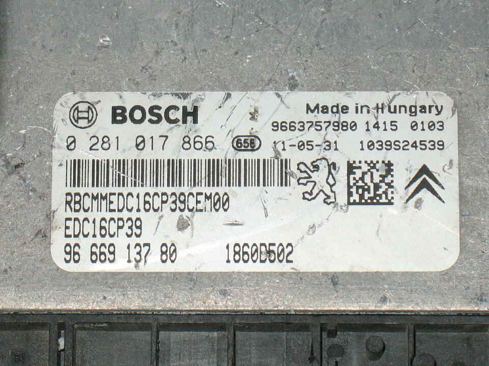 ECU CITROEN 2.2 DID 0281017866 9666913780 MITSUBISHI EDC16CP39