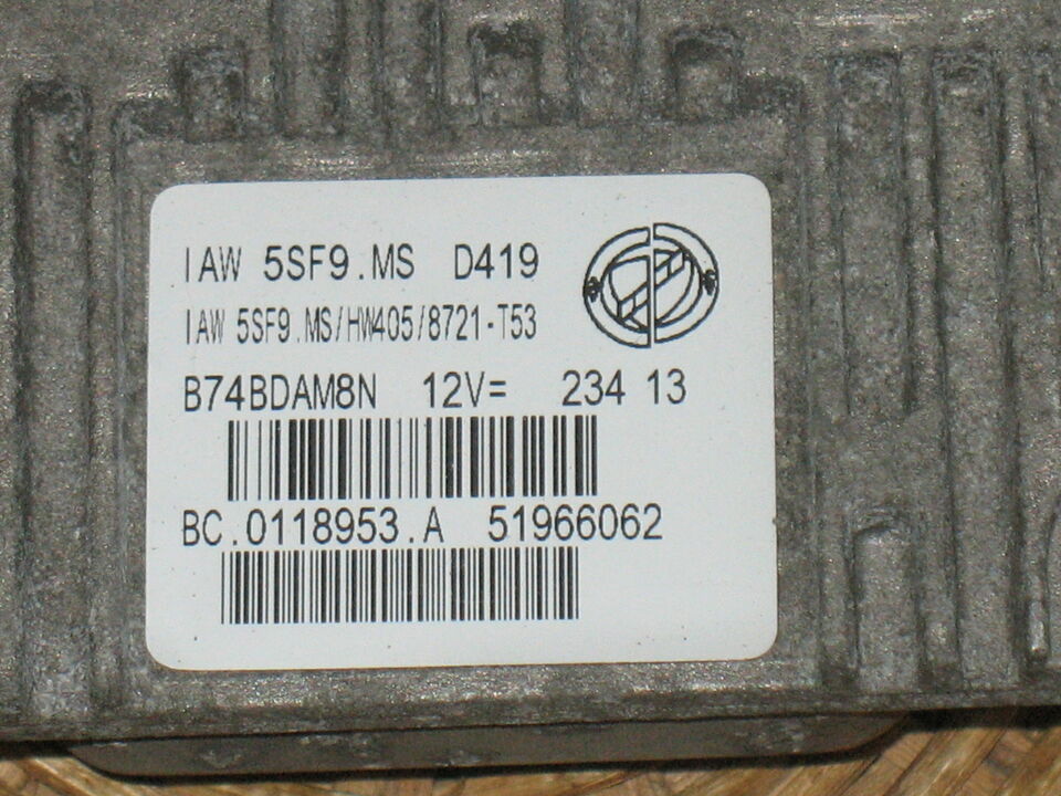 ECU CENTRALINA MOTORE FIAT 500 1.2 IAW 5SF9.MS 51966062 HW405