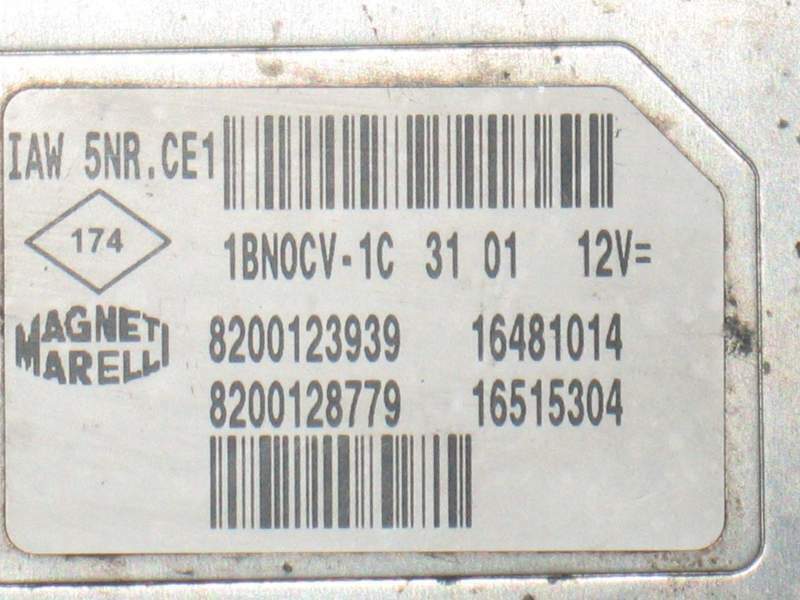 ECU RENAULT CLIO 1.2 B 2001 - IAW 5NR.CE1 - 8200123939