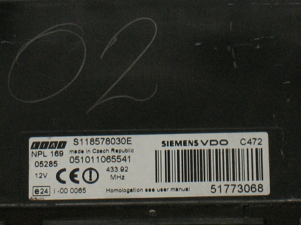 Ecu body computer fiat panda 51773068 s118578030e  PANDA (2003-2009)